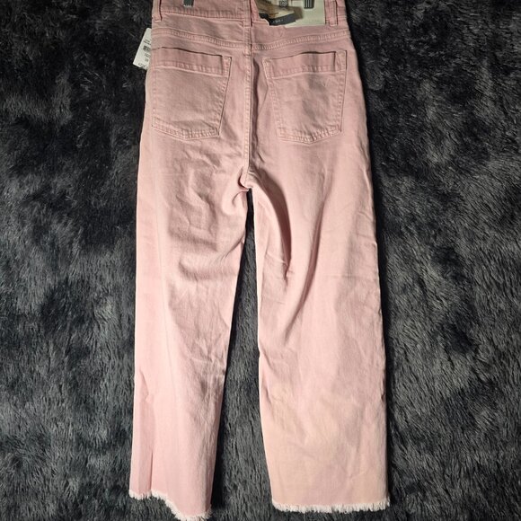 DL1961 Hepburn High Rise Wide Leg Jeans Womens 28 Pink Raw Hem NWT $209 retail - Picture 4 of 9